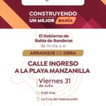 Gobierno de Bahía de Banderas invita al arranque de la obra de acceso a la Playa Manzanilla